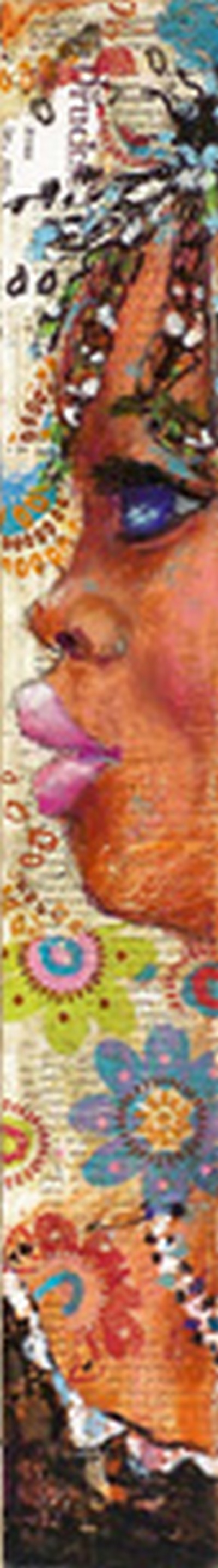 Birgit Lorenz, At first glance VI (Wunschgröße, Malerei, Modern, People & Eros, Figurativ, Gesicht, Frau, Portrait, Schwarze, Ethno, Nahsicht, Profil, Jugendzimmer, Schlafzimmer, Wohnzimmer, bunt)