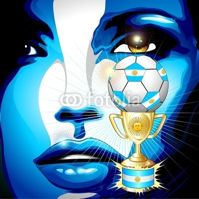 bluedarkat, Argentina Flag Football Champion Girl Portrait (argentine, fußball, lateinamerika, südamerik)