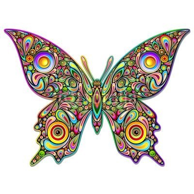 bluedarkat, Butterfly Psychedelic Art Design-Farfalla Stile Psichedelico (schmetterling, tier, insekt, halluzinogen, schönheit, attraktiv, kunst, list, design, grafik, farb, bunt, rund, kreis, fühler, flügel, symbol, symbol, freiheit, leichtigkeit, flug, fliegender, ornament, dekorativ, dekoration, dekorativ, symbo)