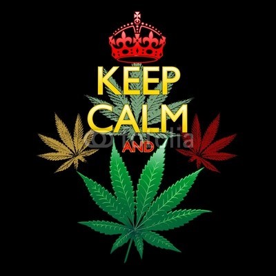 bluedarkat, Keep Calm and Marijuana Leaf on Black (parodie, rauch, könige, könig, crown, symbol, symbolisch, green leaf, natur, rasta, pflanze, vegetation, poster)