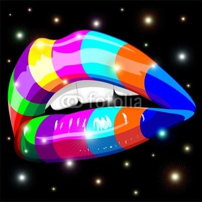 bluedarkat, Sensual Lips Psychedelic Rainbow-Bocca Sensuale Arcobaleno (mund, lippen, sexy, weiblich, lippenstift, halluzinogen, regenbogen, party, makeup, gestalten, modern, stylish, einträchtig, farb, bunt, stern, licht, licht, glatt, hell, traum, ästhetisch, kosmetika, sinnlich, mädchen, symbol, symbol, attrakti)