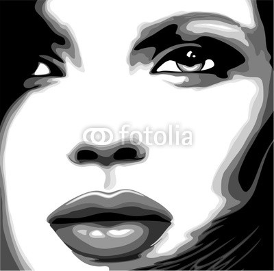 bluedarkat, Viso Donna Clip Art-Stylized Woman Girl's Face-Vector (weiblich, gesicht, mädchen, gesicht, gesicht, portrait, jung, attraktiv, schönheit, modellieren, kunst, künstler, list, clipart, stil, design, zug, mund, lippen, sexy, auge, sinnlich, vektor, zeichnung, malen, malen, icon, firmenlogo, abstrakt, zu)