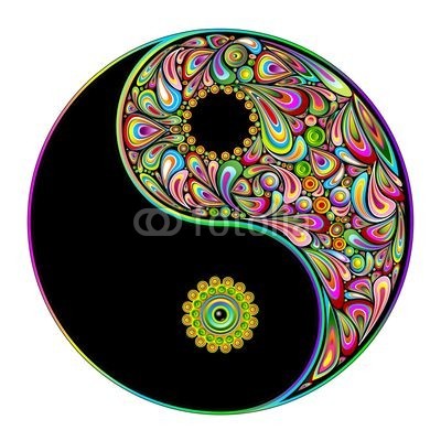 bluedarkat, Yin Yang Symbol Psychedelic Art Design-Simbolo Psichedelico (symbol, symbol, ost, östlich, philosophie, gut, übel, positive, negative, farb, halluzinogen, balance, meditation, spirit, spiritualität, zen, kunst, list, konzept, konzeptionell, pop art, jugendstil, regenbogen, gestalten, modells, symbol, global, trau)