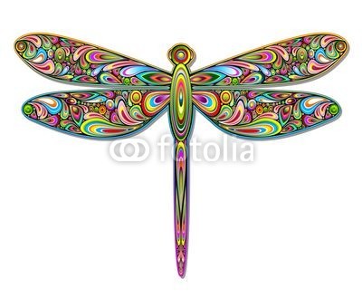 bluedarkat, Dragonfly Psychedelic Art Design-Libellula Pop Art (libelle, insekt, symbol, symbol, tier, halluzinogen, kunst, list, design, farb, bunt, regenbogen, dekoration, dekorativ, ornament, dekorativ, kreis, rund, flügel, fliegender, leichtigkeit, schönheit, funky, pop art, kreativ, traum, filigran, zeichnun)