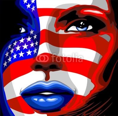 bluedarkat, Usa Flag on Girl's Portrait-Bandiera Stati Uniti su Viso Donna (uns, uns, states, fahne, stars and stripes, blau, rot, honour, stolz, unabhängigkeitstag, stolz, staat, nation, verfassung, erklärungen, urlaub, vierter, special, feier, feiern, parade, party, symbol, symbolisch, gelegenheit, gesicht, portrait, mädche)