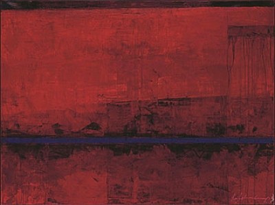 Ralf Bohnenkamp, RED (Abstrakte Malerei, modern, Farbkomposition, Farbfelder, Büro, Treppenhaus, Wohnzimmer, rot)