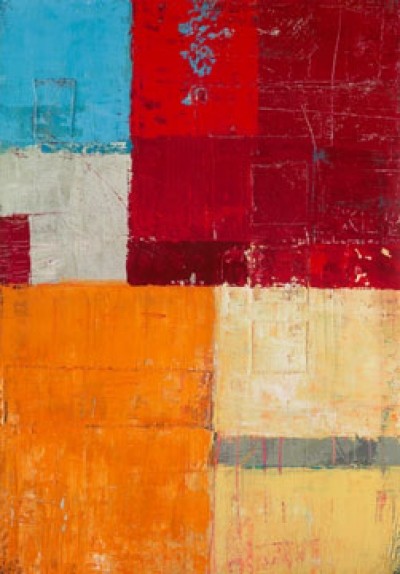 Ralf Bohnenkamp, Colored Composition II (Abstrakte Malerei, modern, geometrische Formen, Farbkomposition, Farbfelder, Büro, Treppenhaus, Wohnzimmer, bunt)