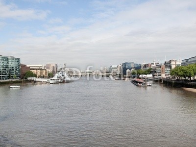 c, River Thames in London (Wunschgröße, Fotografie, Photografie, Panorama, Metropole, Stadt, Fluss, Themse, Boot, Brücke, Büro, schwarz / weiß)