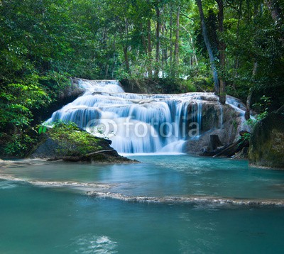 calcassa, Erawan National park, Waterfall (Thailand, Erawan, Nationalpark, Wasserfall, Kaskaden,  erfrischend, Urwald, Natur, Landschaft, Urlaub, Wellness, Badezimmer, Treppenhaus, Fotografie, Wunschgröße,  bunt)