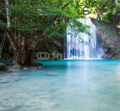 calcassa, Erawan Waterfall, Kanchanaburi (Thailand, Erawan, Nationalpark, Wasserfall, Kaskaden, Urwald, erfrischend, Urwald, Natur, Landschaft, Urlaub, Wellness, Badezimmer, Treppenhaus, Fotografie, Wunschgröße,  bunt)