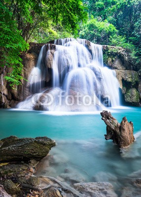 calcassa, Waterfall at Kanchanaburi Province, Thailand (Thailand, Erawan, Nationalpark, Wasserfall, Kaskaden,  erfrischend, Urwald, Natur, Landschaft, Urlaub, Wellness, Badezimmer, Treppenhaus, Fotografie, Wunschgröße,  bunt)