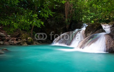 calcassa, waterfall, Erawan National Park (Thailand, Erawan, Nationalpark, Wasserfall, Kaskaden, Urwald, erfrischend, Urwald, Natur, Landschaft, Urlaub, Wellness, Badezimmer, Treppenhaus, Fotografie, Wunschgröße,  bunt)