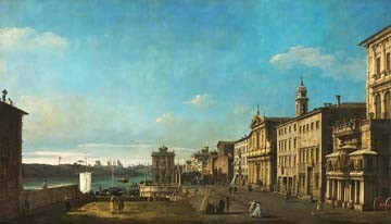 Giovanni Antonio Canaletto, Ansicht der Via Ripetta in Rom (Wunschgröße, Malerei, Rom, Vedute, Stadtansicht, Städte, Italien, Architektur, Tiber, Fluss, Klassiker, Wohnzimmer, bunt)