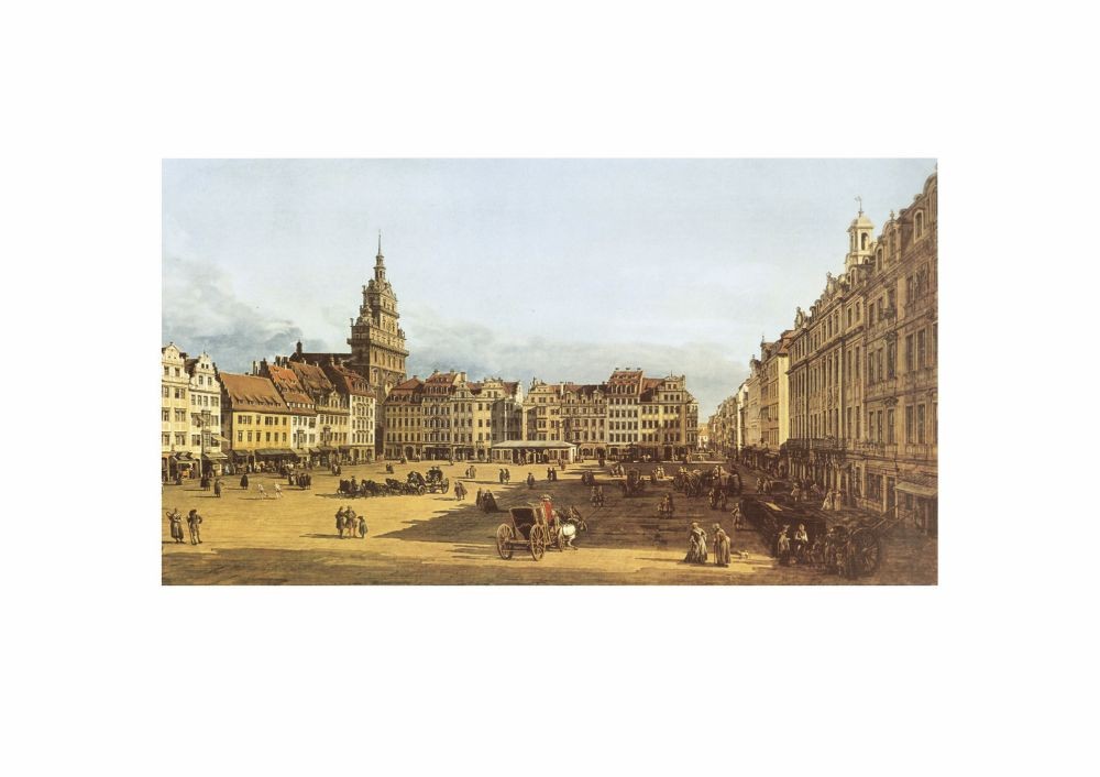Giovanni Antonio Canaletto, Dresden, Altmarkt (Malerei, Dresden, Vedute, Stadtansicht, Städte, Deutschland, Marktplatz, Klassiker, Wohnzimmer, bunt)