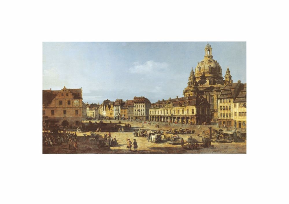 Giovanni Antonio Canaletto, Dresden, Neumarkt (Malerei, Dresden, Vedute, Stadtansicht, Städte, Deutschland, Marktplatz, Klassiker, Wohnzimmer, bunt)