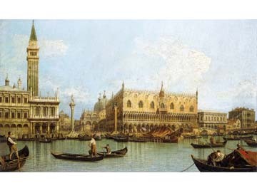 Giovanni Antonio Canaletto, Molo, Venedig (Malerei, Venedig, Vedute, Stadtansicht, Städte, Dogenpalast, Canal Grande, Gondeln, Campanile, Lagune, Boote, Italien, Klassiker, Wohnzimmer, bunt)