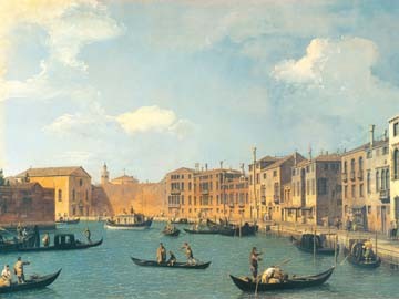 Giovanni Antonio Canaletto, Santa Chiara (Wunschgröße, Malerei, Venedig, Vedute, Stadtansicht, Städte, Canal Grande, Gondeln, Boote, Italien, Klassiker, Wohnzimmer, bunt)