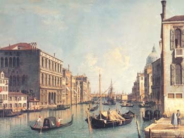 Giovanni Antonio Canaletto, Venezia (Wunschgröße, Malerei, Venedig, Vedute, Stadtansicht, Städte, Canal Grande, Gondeln, Boote, Italien, Klassiker, Wohnzimmer, bunt)