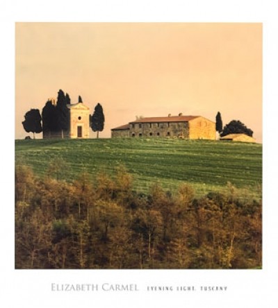 Elisabeth Carmel, Evening Light, Tuscany (Landschaften,Bistro,Flur,Soziale Einrichtungen,Treppenhaus,Fotokunst,Landschaftsfotografie,bunt,Italien,Toscana)