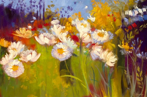 Carol Rowan, Contemporary Meadow (Blumen, Blumenwiese, Natur, Sommer, Blüten, Wohnzimmer, Esszimmer, Treppenhaus, Wunschgröße, Malerei, bunt)