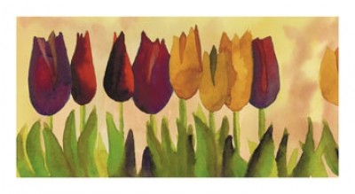 Carpintero Carlos Gómez, Tulipa II (Blumen, Tulpen, Blüten, Frühling, Malerei, modern, zeitgenössisch, Treppenhaus, Wohnzimmer, bunt)