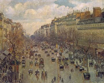 Camille Pissarro, Der Boulevard Montmatre in Paris (Paris, Stadt, Hauptstadt, Straße, Prachtstraße, belebt, Menschen, Alltagsszene, Frankreich, Impressionismus, Klassische Moderne, Wohnzimmer, Wunschgröße)
