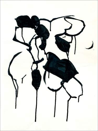 Cédric Chauvelot, Fleur, 2007 (Abstrakt,schwarz/weiß,Flur,Soziale Einrichtungen,Treppenhaus)
