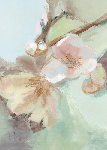 Chantal Parise, Fleurs Printanires I (Wunschgröße, Malerei, Natur, Floral, Blumen, Blüte, Blütenzweig, Frühling, Schlafzimmer, Arztpraxis, Wohnzimmer, Wintergarten, Treppenhaus, pastell)