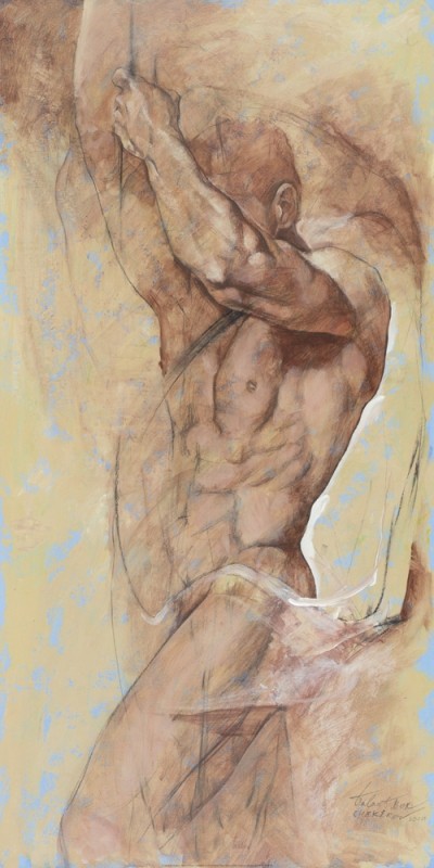 Chekirov Talantbek, Soul Of A Hero (Figurativ,Aktbilder / Erotik,Büste,Mann,Schlafzimmer,Wohnzimmer,Flur,bunt)