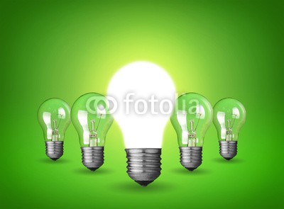chones, Idea concept with light bulbs (Wunschgröße, Fotografie, Glühbirnen, Licht aufgehen, Leuchten, Idee, Konzept, Kommunikation, Innovation,  Büro, grün)