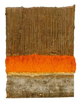Christian Heinrich, Cape Doctor I (Wunschgröße, Modern, Abstrakt, Malerei, Farbfelder, Streifen, Horizontale Afrika, braun - orange)