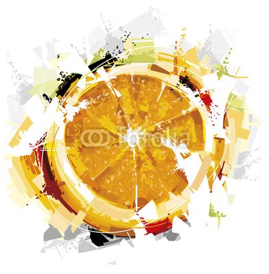 christophkadur82, Abstract orange (orange, mandarins, zitrusgewächs, saftiges, saft, vitamine, modern, digitales, vektor, fallen lassen, gelb, skizzenhaft, zeichnung, isoliert, essen, gemüse, obs)