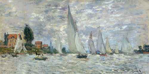 Claude Monet, Le barche, regate ad Argenteuil (Wunschgröße, Impressionismus, Malerei, Landschaft, Fluss, Seine, Val d'Oise, Segelboote, Regatta,  Schlafzimmer, Wohnzimmer, Wintergarten, bunt, Klassiker)