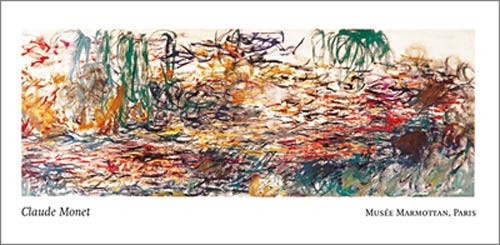 Claude Monet, Nymphas (Impressionismus, Malerei, Wasserpflanzen, Teich, Natur, Arztpraxis, Wohnzimmer, Wintergarten, Treppenhaus,blau / violett,Klassiker)