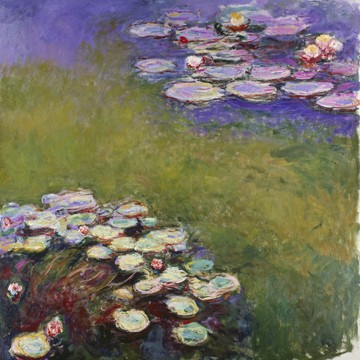 Claude Monet, Seerosen (Wunschgröße, Impressionismus, Malerei, Seerosen, Wasserpflanzen, Teich, Natur, Schlafzimmer, Wohnzimmer, Wintergarten, Treppenhaus, bunt, Klassiker)