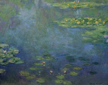 Claude Monet, Seerosenteich (Wunschgröße, Impressionismus, Malerei, Seerosen, Wasserpflanzen, Teich, Natur, Schlafzimmer, Wohnzimmer, Wintergarten, Treppenhaus,blau / grün,Klassiker)