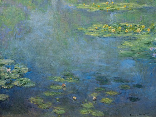 Claude Monet, Seerosenteich (Wunschgröße, Impressionismus, Malerei, Seerosen, Wasserpflanzen, Teich, Natur, Schlafzimmer, Wohnzimmer, Wintergarten, Treppenhaus, bunt, Klassiker)