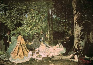 Claude Monet, Frühstück auf dem Rasen (Wunschgröße, Impressionismus, Malerei, Wald, Wiese, Frühstück, Picknick, Esszimmer, Wohnzimmer, Wintergarten, Arztpraxis, bunt,Klassiker)