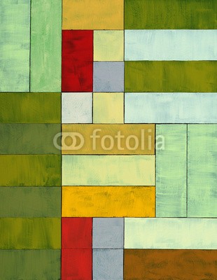 clivewa, a painted collage (kunst, außergewöhnlich, tapete, blöcke, grün, rot, geometrie, collage, gelb, altersgenosse, orange, grafik, box, abstrakt, elegant, modern, kreativ, farbenskala, abbildung, geometrisch, bemalt, linear, artwork, modernismo, dekorativ, bürste, retr)