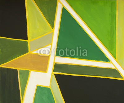 clivewa, an abstract painting (grafik, kunst, mustern, abstrakt, entwerfen, abstraktion, malerei, weiß, schwarz, retro, eckige, web, pfad, tapete, grün, dreiecke, geometrie, gelb, studio, altersgenosse, design, modern, kreativ, farbenskala, geometrisch, linear, artwork, modernism)