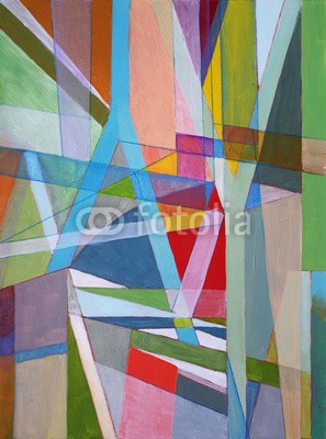 clivewa, an abstract painting (spitze, tapete, grün, dreiecke, rot, geometrie, studio, altersgenosse, grafik, design, abstrakt, modern, kreativ, geometrisch, artwork, linear, dekorativ, modernismo, retro, linie, eckige, textur, web, abstraktion, entwerfen, deckung, blau, bunt, malere)