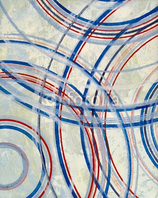 clivewa, an abstract painting (abstrakt, abstraktion, malerei, modern, außergewöhnlich, mittig, tapete, formular, bunt, rot, geometrie, hell, altersgenosse, kreis, folgerichtig, design, logik, kreativ, abbildung, geometrisch, kreisförmig, linear, artwork, runde, dekorativ, retr)