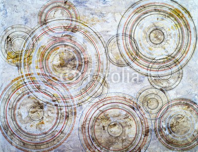clivewa, an abstract painting (modern, kunst, mittig, tapete, formular, bunt, geometrie, gelb, hell, altersgenosse, kreis, folgerichtig, design, schwarz, abstrakt, logik, kreativ, abbildung, geometrisch, kreisförmig, linear, artwork, runde, dekorativ, retro, linie, kulisse, eckige, we)