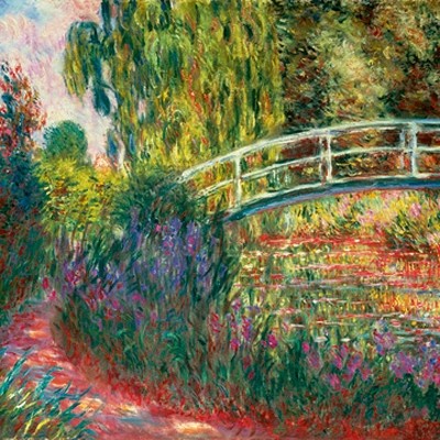 Claude Monet, Japanische Brücke... (Wunschgröße, Impressionismus, Malerei, Seerosen, Wasserpflanzen, Teich, Natur, Brücke, Schlafzimmer, Wohnzimmer, Wintergarten, Treppenhaus,bunt,Klassiker)