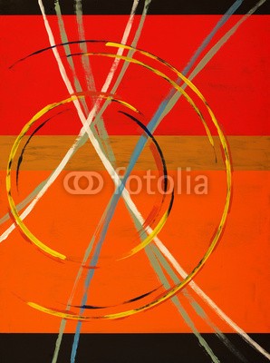 clivewa, An abstract painting with arcs, circles and stripes (abstrakt, abstraktion, malerei, modern, artwork, entwerfen, deckung, kunst, bücher, tapete, blöcke, viereck, formular, abstreifen, bunt, rot, geometrie, arc, altersgenosse, kreis, ring, orange, folgerichtig, watt, design, schwarz, logik, kreati)