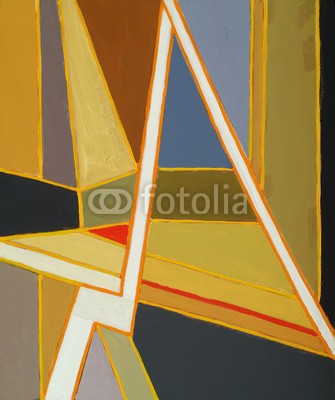 clivewa, an abstract painting (malerei, abstraktion, abstrakt, kunst, hintergrund, modern, retro, dreiecke, gelb, altersgenosse, design, farbenskala, geometrisch, linear, artwork, dekorativ, eckige, textur, web, entwerfen, deckung, bunt, intensität, kunstvoll, pfad, angeln, abbil)