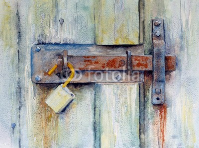 clivewa, Rusty Bolt (tür, wasserfarben, kunst, tapete, rost, verschließen, gerostet, verschluß, verdorben, vergessen, life, korrosion, alt, malen, plank, vorhängeschloß, kreativ, holz, scheune, artwork, retro, verfault, stille, textur, web, deckung, wasserfarben, kunstvol)