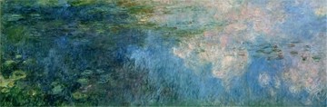 Claude Monet, Nympheas Paneel C II (Wunschgröße,Impressionismus, Malerei, Seerosen, Wasserpflanzen, Teich, Natur, Schlafzimmer, Wohnzimmer, Wintergarten, Treppenhaus, blau, Klassiker)