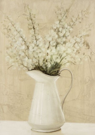 David Col, Jarras flores silvestres 1 (Blumen,Blüten,Karaffe,Flur,Soziale Einrichtungen,Treppenhaus,beige,grün,weiß)