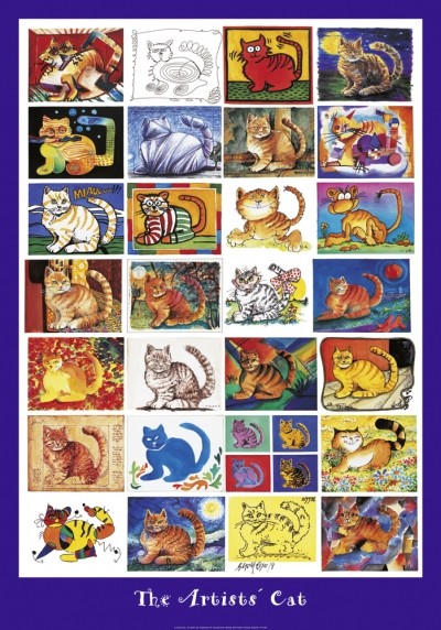 Como Gerold, The Artist´s Cat (Katzen, Kult, Comics, Typen, witzig, lustig, Plakatkunst, Kinderzimmer, Treppenhaus, Grafik,)